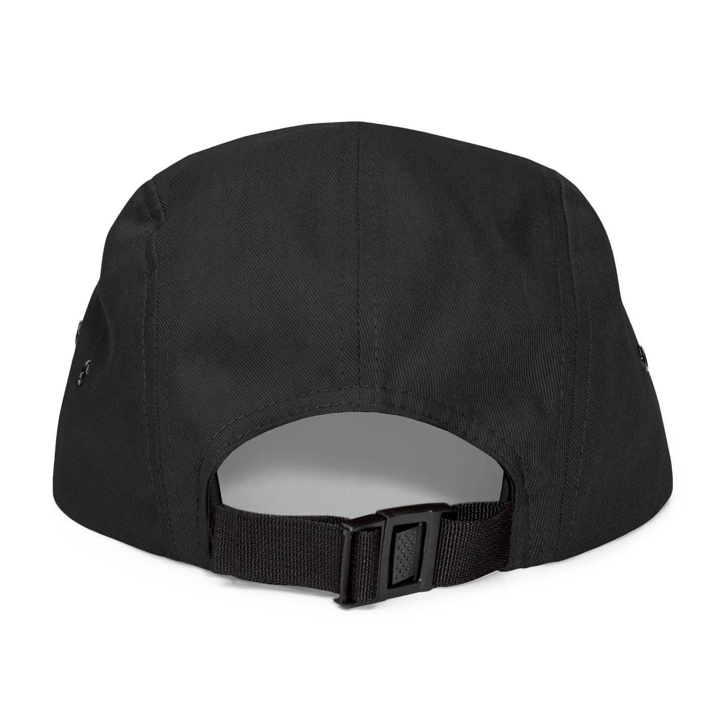 no. – 5 Panel Cap in Black/Black