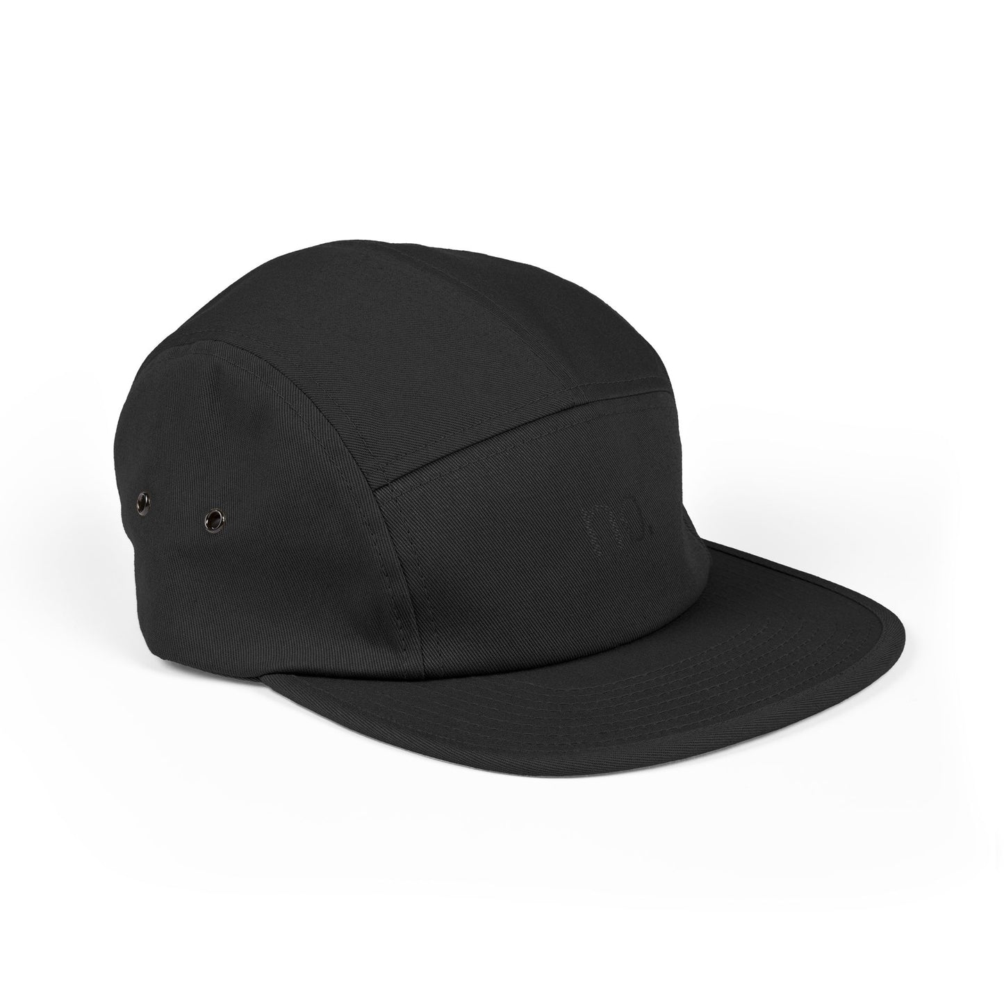 no. – 5 Panel Cap in Black/Black