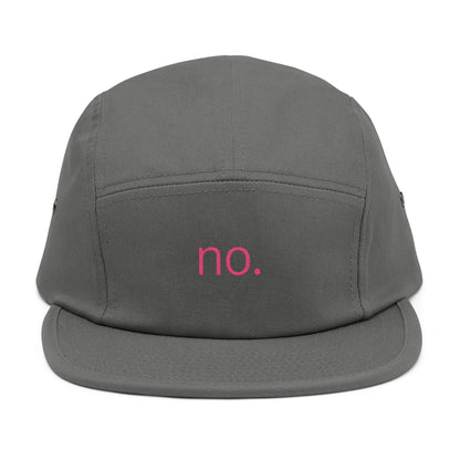 no. – 5 Panel Cap in Pink/Black