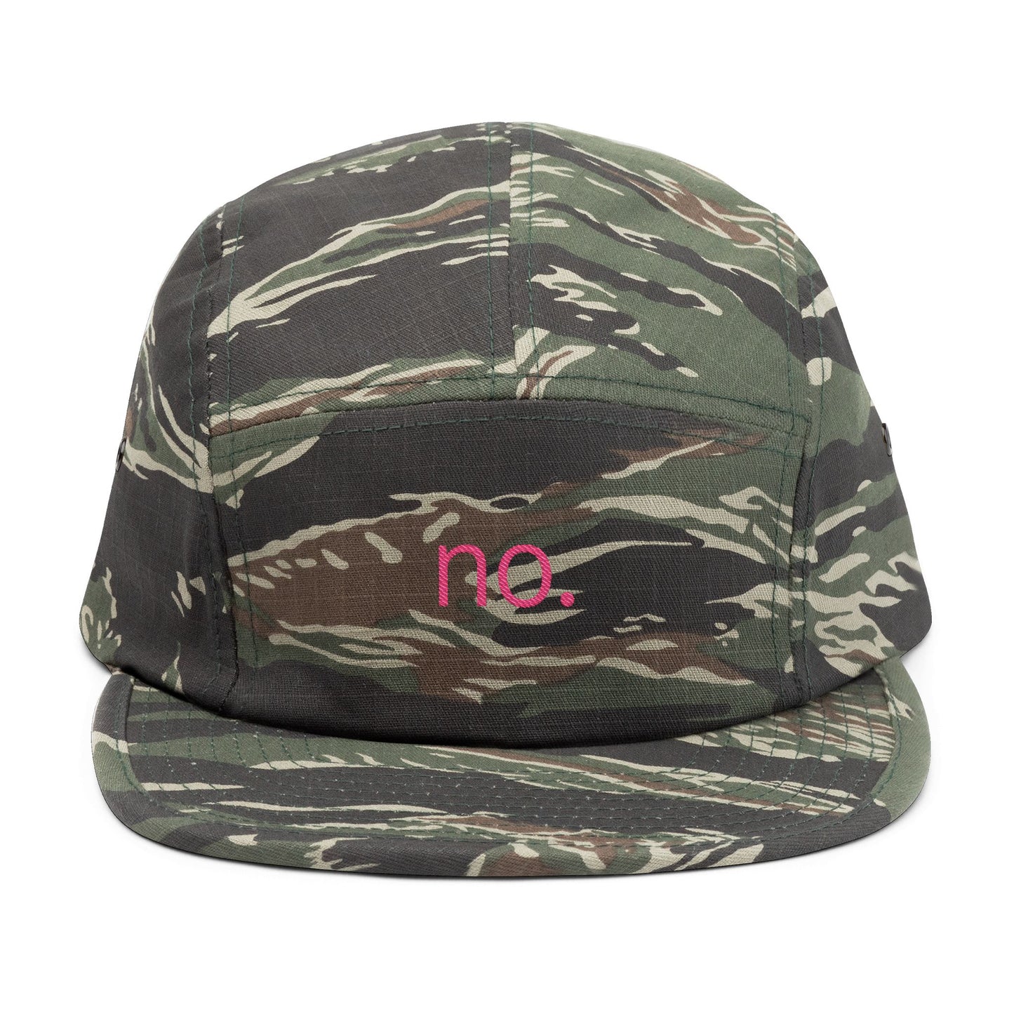 no. – 5 Panel Cap in Pink/Black