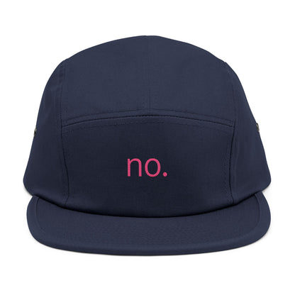 no. – 5 Panel Cap in Pink/Black