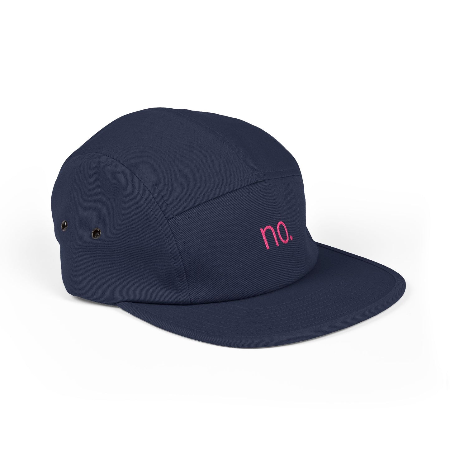 no. – 5 Panel Cap in Pink/Black