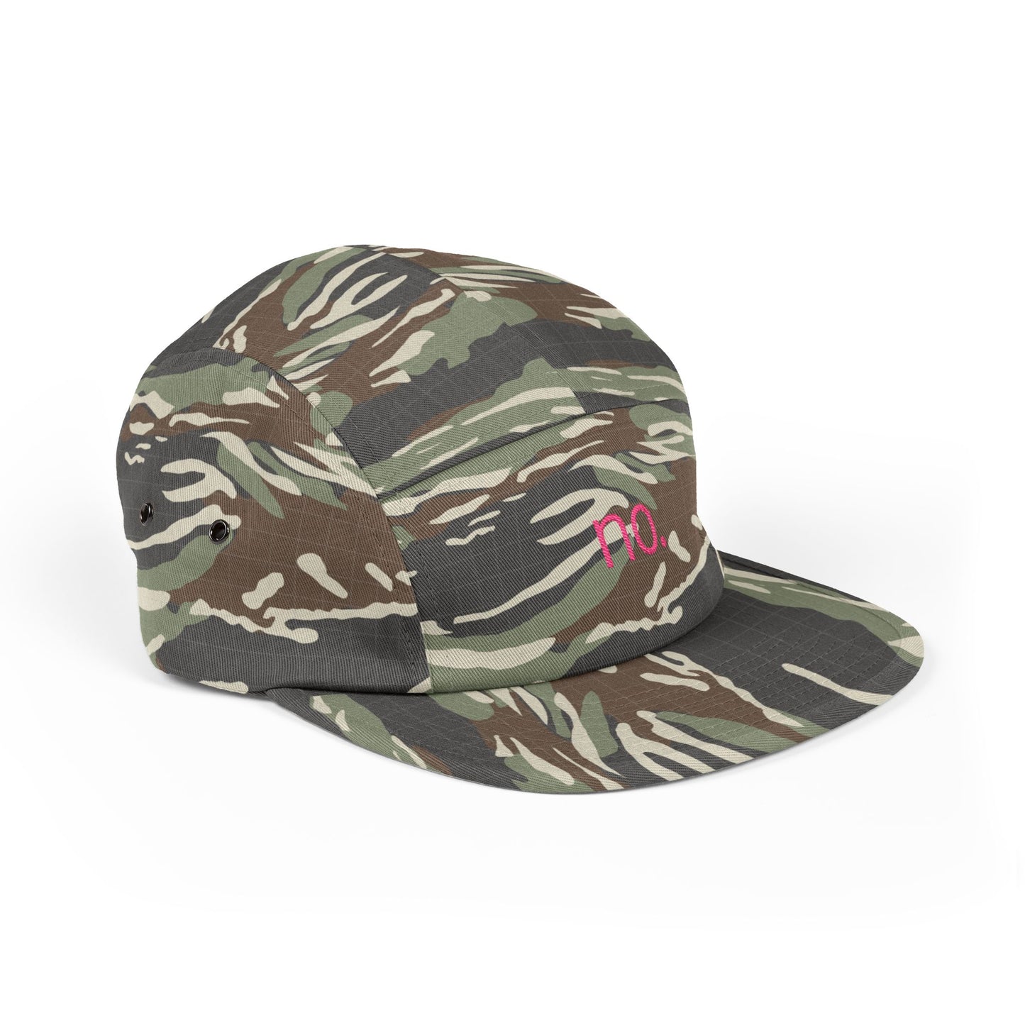 no. – 5 Panel Cap in Pink/Black