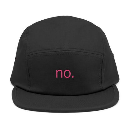 no. – 5 Panel Cap in Pink/Black