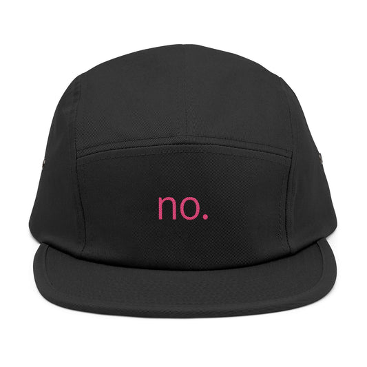no. – 5 Panel Cap in Pink/Black
