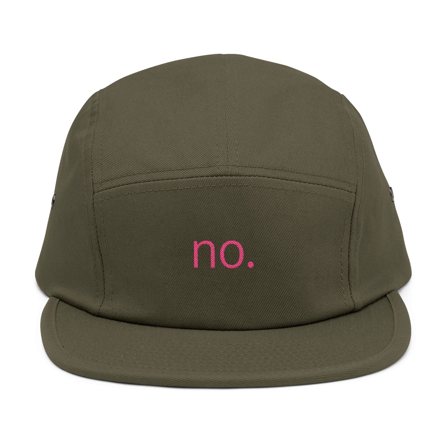 no. – 5 Panel Cap in Pink/Black