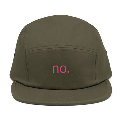 no. – 5 Panel Cap in Pink/Black