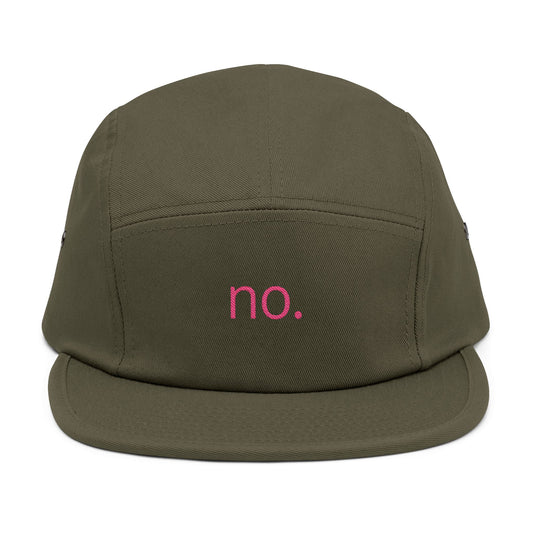 no. – 5 Panel Cap in Pink/Black